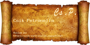 Csik Petronella névjegykártya
